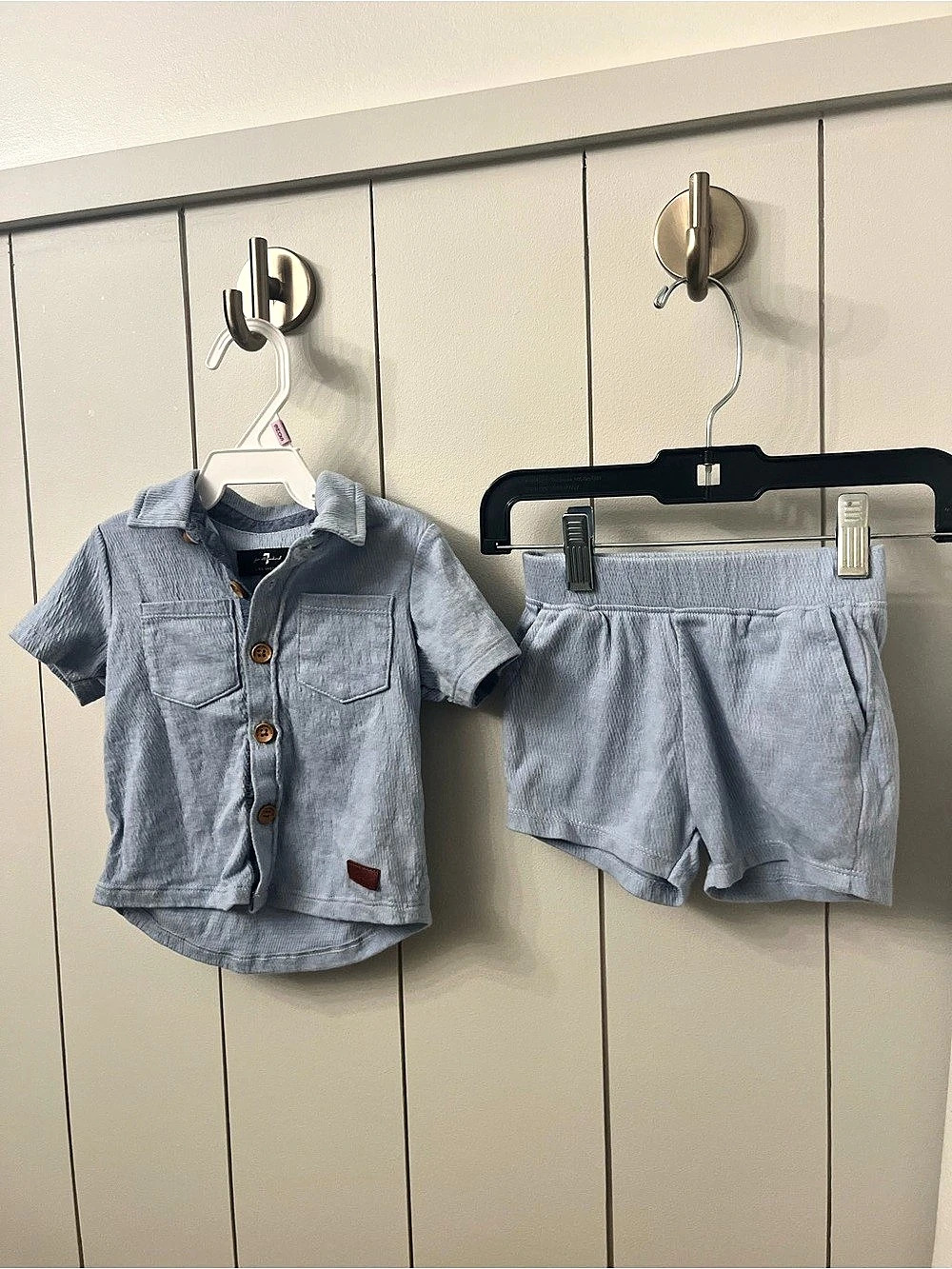 Baby Blue Shirt Shorts Set Size 3/6M